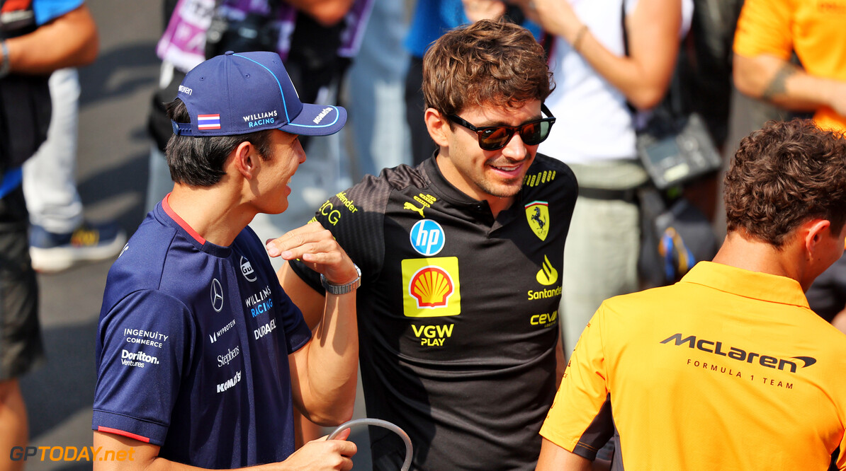 Formula One World Championship
(L to R): Alexander Albon (THA) Williams Racing FW46; Charles Leclerc (MON) Ferrari; and Lando Norris (GBR) McLaren, on the drivers' parade.

01.09.2024. Formula 1 World Championship, Rd 16, Italian Grand Prix, Monza, Italy, Race Day.

- www.xpbimages.com, EMail: requests@xpbimages.com (C) Copyright: Batchelor / XPB Images
Motor Racing - Formula One World Championship - Italian Grand Prix - Race Day - Monza, Italy
XPB Images
Monza
Italy

Formel1 Formel F1 Formula 1 Formula1 GP Grand Prix Italy Italian