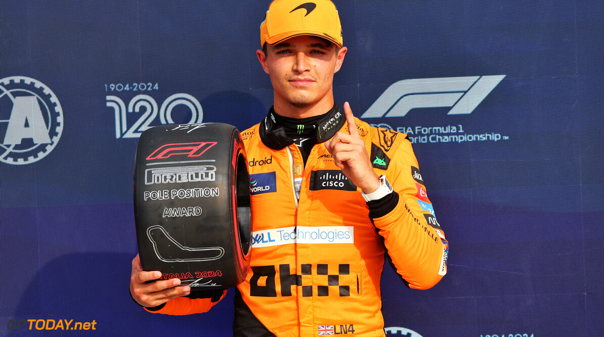 Formula One World Championship
Lando Norris (GBR) McLaren with the Pirelli Pole Position Award in qualifying parc ferme.

31.08.2024. Formula 1 World Championship, Rd 16, Italian Grand Prix, Monza, Italy, Qualifying Day.

- www.xpbimages.com, EMail: requests@xpbimages.com (C) Copyright: Batchelor / XPB Images
Motor Racing - Formula One World Championship - Italian Grand Prix - Qualifying Day - Monza, Italy
XPB Images
Monza
Italy

Formel1 Formel F1 Formula 1 Formula1 GP Grand Prix one Italy Ita