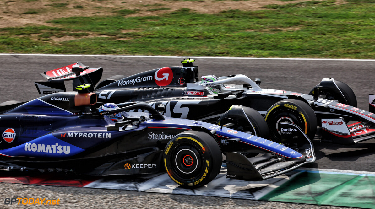 Formula One World Championship
Franco Colapinto (ARG) Williams Racing FW46 battle for position with Nico Hulkenberg (GER) Haas VF-24.

01.09.2024. Formula 1 World Championship, Rd 16, Italian Grand Prix, Monza, Italy, Race Day.

- www.xpbimages.com, EMail: requests@xpbimages.com (C) Copyright: Batchelor / XPB Images
Motor Racing - Formula One World Championship - Italian Grand Prix - Race Day - Monza, Italy
XPB Images
Monza
Italy

Formel1 Formel F1 Formula 1 Formula1 GP Grand Prix Italy Italian