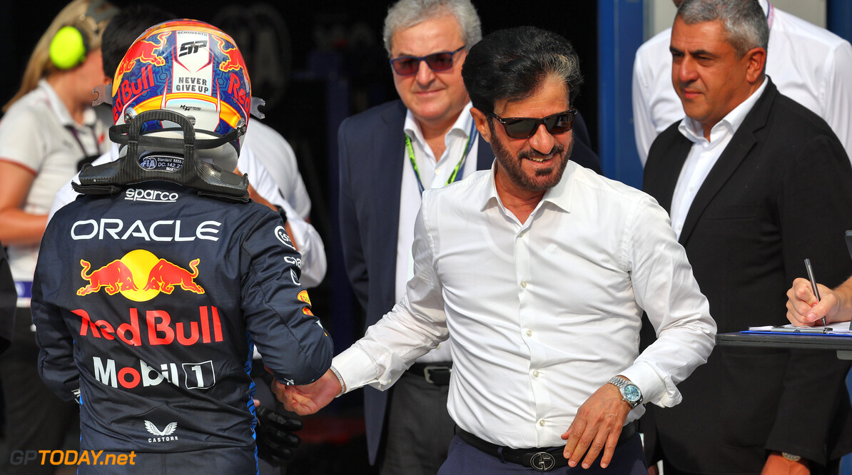 Formula One World Championship
Mohammed Bin Sulayem (UAE) FIA President with Sergio Perez (MEX) Red Bull Racing.

31.08.2024. Formula 1 World Championship, Rd 16, Italian Grand Prix, Monza, Italy, Qualifying Day.

- www.xpbimages.com, EMail: requests@xpbimages.com (C) Copyright: Batchelor / XPB Images
Motor Racing - Formula One World Championship - Italian Grand Prix - Qualifying Day - Monza, Italy
XPB Images
Monza
Italy

Formel1 Formel F1 Formula 1 Formula1 GP Grand Prix one Italy Ita