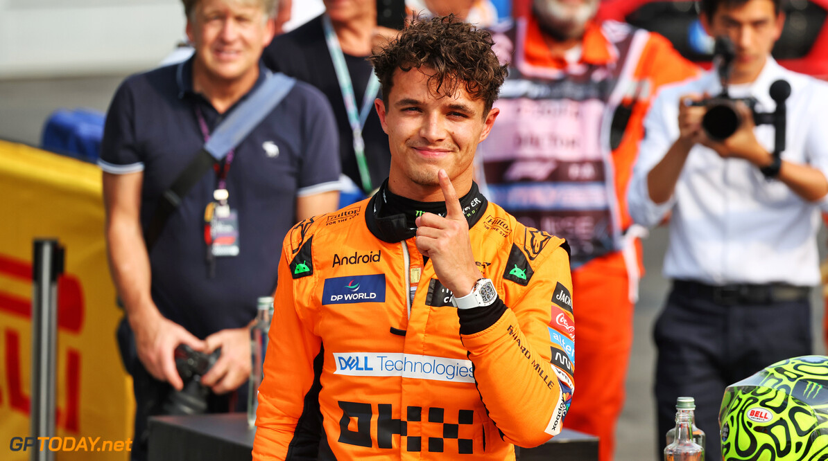 Formula One World Championship
Lando Norris (GBR) McLaren celebrates his pole position in qualifying parc ferme.

31.08.2024. Formula 1 World Championship, Rd 16, Italian Grand Prix, Monza, Italy, Qualifying Day.

- www.xpbimages.com, EMail: requests@xpbimages.com (C) Copyright: Batchelor / XPB Images
Motor Racing - Formula One World Championship - Italian Grand Prix - Qualifying Day - Monza, Italy
XPB Images
Monza
Italy

Formel1 Formel F1 Formula 1 Formula1 GP Grand Prix one Italy Ita