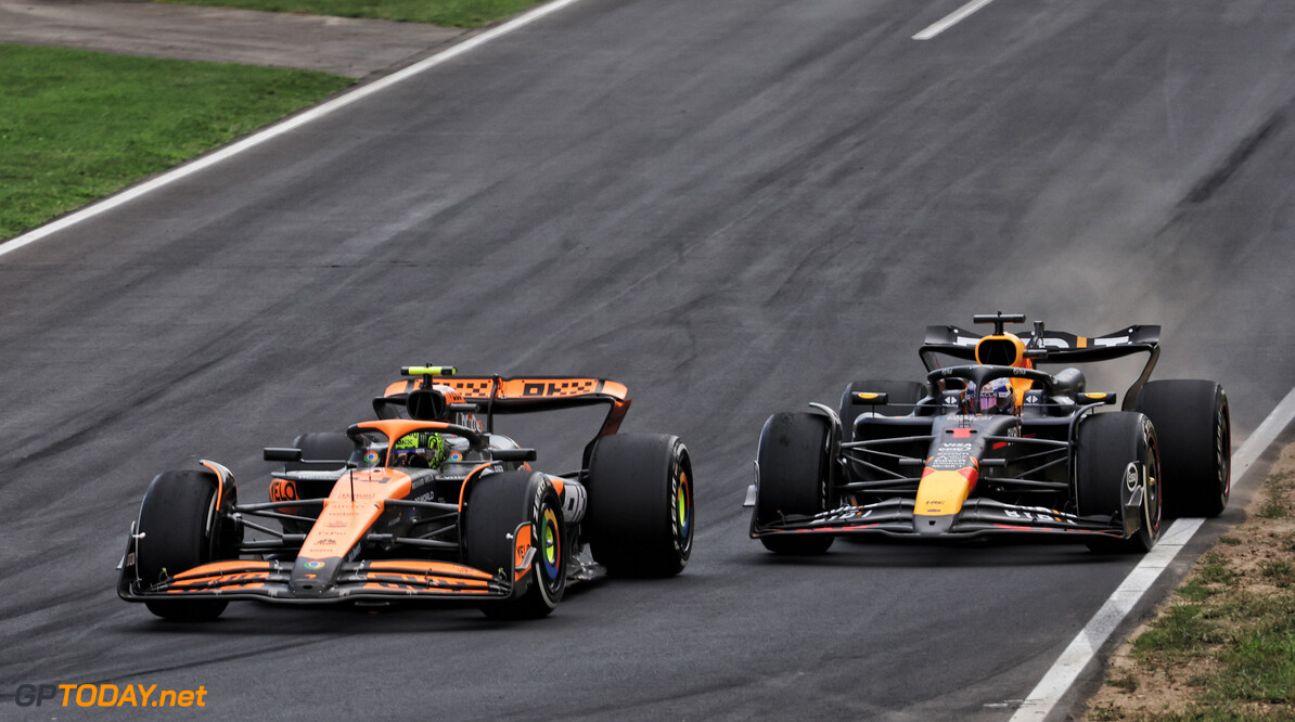 Formula One World Championship
Max Verstappen (NLD) Red Bull Racing RB20 and Lando Norris (GBR) McLaren MCL38 battle for position.

01.09.2024. Formula 1 World Championship, Rd 16, Italian Grand Prix, Monza, Italy, Race Day.

- www.xpbimages.com, EMail: requests@xpbimages.com (C) Copyright: Bearne / XPB Images
Motor Racing - Formula One World Championship - Italian Grand Prix - Race Day - Monza, Italy
XPB Images
Monza
Italy

Formel1 Formel F1 Formula 1 Formula1 GP Grand Prix Italy Italian