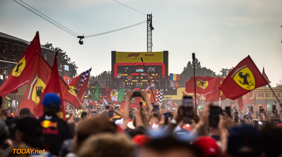 Formula One World Championship
The podium (L to R): Oscar Piastri (AUS) McLaren, second; Charles Leclerc (MON) Ferrari, race winner; Lando Norris (GBR) McLaren, third.

01.09.2024. Formula 1 World Championship, Rd 16, Italian Grand Prix, Monza, Italy, Race Day.

- www.xpbimages.com, EMail: requests@xpbimages.com (C) Copyright: Bearne / XPB Images
Motor Racing - Formula One World Championship - Italian Grand Prix - Race Day - Monza, Italy
XPB Images
Monza
Italy

Formel1 Formel F1 Formula 1 Formula1 GP Grand Prix Italy Italian