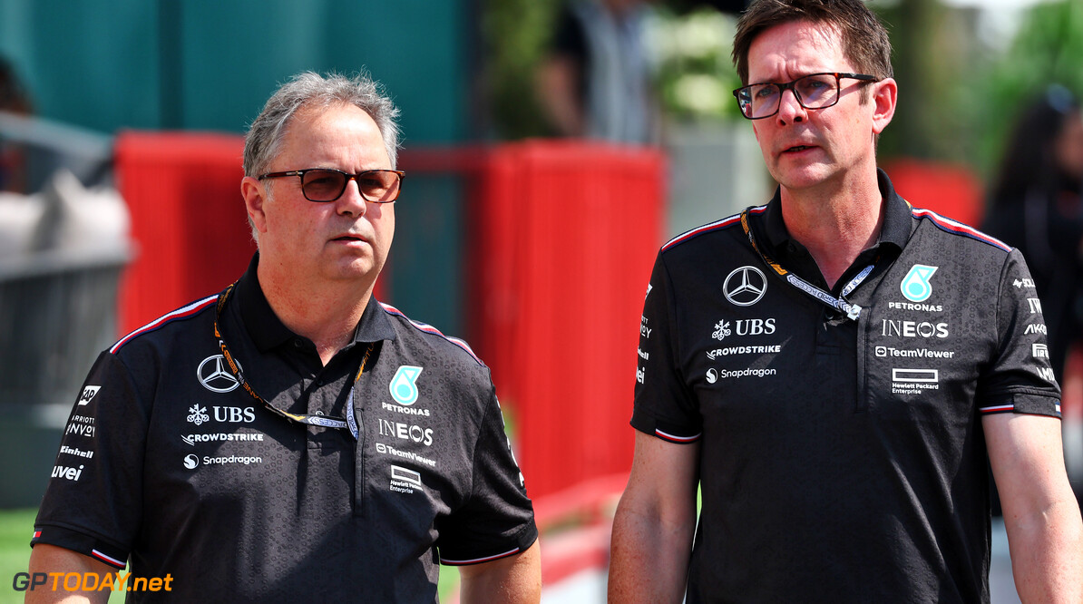 Formula One World Championship
(L to R): Ron Meadows (GBR) Mercedes AMG F1 Sporting Director with Andrew Shovlin (GBR) Mercedes AMG F1 Trackside Engineering Director.

12.09.2024. Formula 1 World Championship, Rd 17, Azerbaijan Grand Prix, Baku Street Circuit, Azerbaijan, Preparation Day.

 - www.xpbimages.com, EMail: requests@xpbimages.com (C) Copyright: Coates / XPB Images
Motor Racing - Formula One World Championship - Azerbaijan Grand Prix - Preparation Day - Baku, Azerbaijan
XPB Images
Baku
Azerbaijan

Formel1 Formel F1 Formula 1 Formula1 GP Grand Prix one Thursday