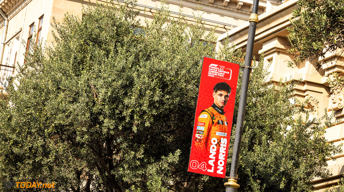 Formula One World Championship
Circuit atmosphere - Lando Norris (GBR) McLaren official banner.

12.09.2024. Formula 1 World Championship, Rd 17, Azerbaijan Grand Prix, Baku Street Circuit, Azerbaijan, Preparation Day.

- www.xpbimages.com, EMail: requests@xpbimages.com (C) Copyright: Bearne / XPB Images
Motor Racing - Formula One World Championship - Azerbaijan Grand Prix - Preparation Day - Baku, Azerbaijan
XPB Images
Baku
Azerbaijan

Formel1 Formel F1 Formula 1 Formula1 GP Grand Prix one Thursday