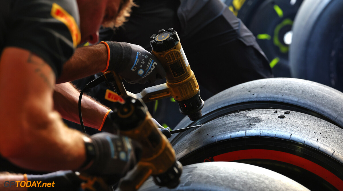 Formula One World Championship
Pirelli tyre technicians.

13.09.2024. Formula 1 World Championship, Rd 17, Azerbaijan Grand Prix, Baku Street Circuit, Azerbaijan, Practice Day.

 - www.xpbimages.com, EMail: requests@xpbimages.com (C) Copyright: Coates / XPB Images
Motor Racing - Formula One World Championship - Azerbaijan Grand Prix - Practice Day - Baku, Azerbaijan
XPB Images
Baku
Azerbaijan

Formel1 Formel F1 Formula 1 Formula1 GP Grand Prix one Circuit B