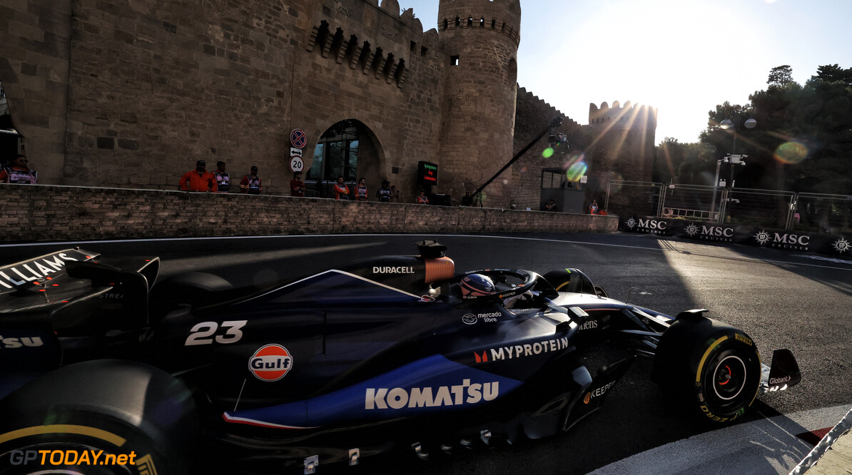 Formula One World Championship
Alexander Albon (THA) Williams Racing FW46.

13.09.2024. Formula 1 World Championship, Rd 17, Azerbaijan Grand Prix, Baku Street Circuit, Azerbaijan, Practice Day.

- www.xpbimages.com, EMail: requests@xpbimages.com (C) Copyright: Bearne / XPB Images
Motor Racing - Formula One World Championship - Azerbaijan Grand Prix - Practice Day - Baku, Azerbaijan
XPB Images
Baku
Azerbaijan

Formel1 Formel F1 Formula 1 Formula1 GP Grand Prix one Circuit B