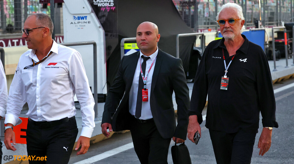 Formula One World Championship
Stefano Domenicali (ITA) Formula One President and CEO (Left) with Flavio Briatore (ITA) Alpine F1 Team Executive Advisor (Right).

13.09.2024. Formula 1 World Championship, Rd 17, Azerbaijan Grand Prix, Baku Street Circuit, Azerbaijan, Practice Day.

 - www.xpbimages.com, EMail: requests@xpbimages.com (C) Copyright: Coates / XPB Images
Motor Racing - Formula One World Championship - Azerbaijan Grand Prix - Practice Day - Baku, Azerbaijan
XPB Images
Baku
Azerbaijan

Formel1 Formel F1 Formula 1 Formula1 GP Grand Prix one Circuit B