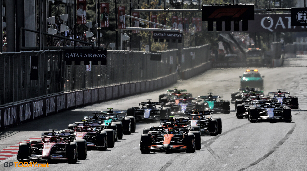 Formula One World Championship
Charles Leclerc (MON) Ferrari SF-24 leads at the start of the race.

15.09.2024. Formula 1 World Championship, Rd 17, Azerbaijan Grand Prix, Baku Street Circuit, Azerbaijan, Race Day.

- www.xpbimages.com, EMail: requests@xpbimages.com (C) Copyright: Batchelor / XPB Images
Motor Racing - Formula One World Championship - Azerbaijan Grand Prix - Race Day - Baku, Azerbaijan
XPB Images
Baku
Azerbaijan

Formel1 Formel F1 Formula 1 Formula1 GP Grand Prix one Circuit Baku Azerbaijan Sunday September 15 09 9 2024 Race Action Track