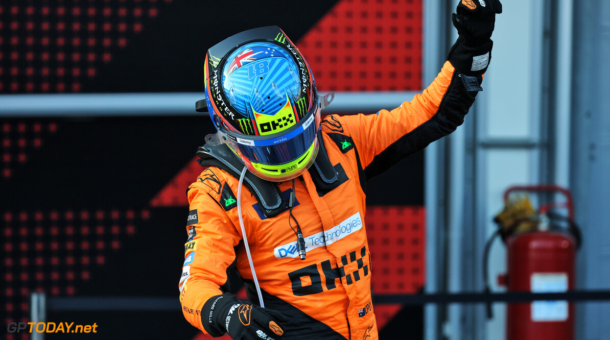 Formula One World Championship
Race winner Oscar Piastri (AUS) McLaren MCL38 celebrates in parc ferme.

15.09.2024. Formula 1 World Championship, Rd 17, Azerbaijan Grand Prix, Baku Street Circuit, Azerbaijan, Race Day.

- www.xpbimages.com, EMail: requests@xpbimages.com (C) Copyright: Batchelor / XPB Images
Motor Racing - Formula One World Championship - Azerbaijan Grand Prix - Race Day - Baku, Azerbaijan
XPB Images
Baku
Azerbaijan

Formel1 Formel F1 Formula 1 Formula1 GP Grand Prix one Circuit Baku Azerbaijan Sunday September 15 09 9 2024 Podium Portrait Winner  Victor Victory First Position First Place