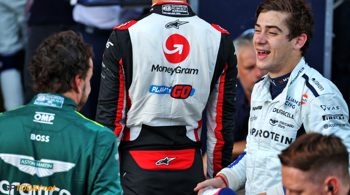 Formula One World Championship
Franco Colapinto (ARG) Williams Racing in parc ferme.

15.09.2024. Formula 1 World Championship, Rd 17, Azerbaijan Grand Prix, Baku Street Circuit, Azerbaijan, Race Day.

- www.xpbimages.com, EMail: requests@xpbimages.com (C) Copyright: Batchelor / XPB Images
Motor Racing - Formula One World Championship - Azerbaijan Grand Prix - Race Day - Baku, Azerbaijan
XPB Images
Baku
Azerbaijan

Formel1 Formel F1 Formula 1 Formula1 GP Grand Prix one Circuit Baku Azerbaijan Sunday September 15 09 9 2024 Podium Portrait