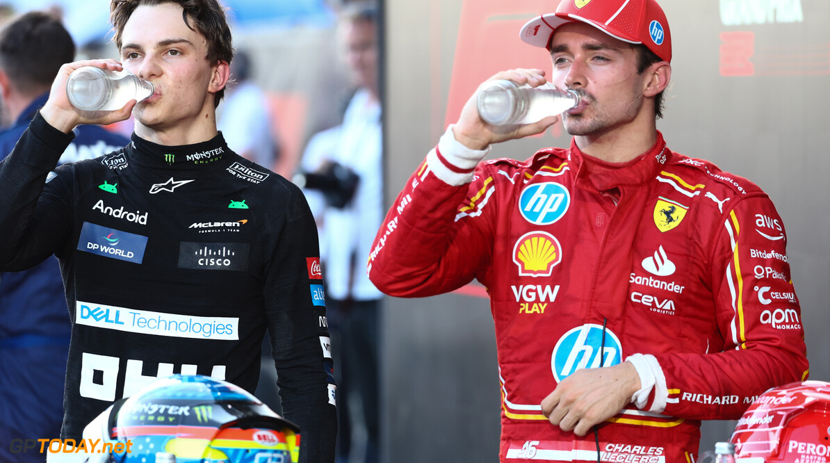 Formula One World Championship
Oscar Piastri (AUS), McLaren Charles Leclerc (FRA), Scuderia Ferrari 
15.09.2024. Formula 1 World Championship, Rd 17, Azerbaijan Grand Prix, Baku Street Circuit, Azerbaijan, Race Day.
- www.xpbimages.com, EMail: requests@xpbimages.com (C) Copyright: Charniaux / XPB Images
Motor Racing - Formula One World Championship - Azerbaijan Grand Prix - Race Day - Baku, Azerbaijan
XPB Images
Baku
Azerbaijan

Formel1 Formel F1 Formula 1 Formula1 GP Grand Prix one Circuit Baku Azerbaijan Sunday September 15 09 9 2024 Podium Portrait