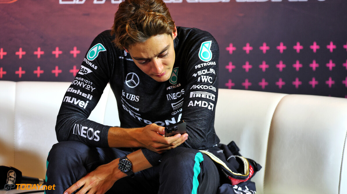 Formula One World Championship
George Russell (GBR) Mercedes AMG F1 in the post race FIA Press Conference.

15.09.2024. Formula 1 World Championship, Rd 17, Azerbaijan Grand Prix, Baku Street Circuit, Azerbaijan, Race Day.

- www.xpbimages.com, EMail: requests@xpbimages.com (C) Copyright: Batchelor / XPB Images
Motor Racing - Formula One World Championship - Azerbaijan Grand Prix - Race Day - Baku, Azerbaijan
XPB Images
Baku
Azerbaijan

Formel1 Formel F1 Formula 1 Formula1 GP Grand Prix one Circuit Baku Azerbaijan Sunday September 15 09 9 2024 Podium Portrait Press Conference