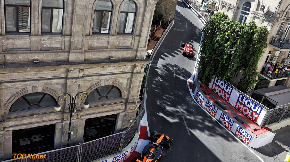 Formula One World Championship
Charles Leclerc (MON) Ferrari SF-24 leads Oscar Piastri (AUS) McLaren MCL38.

15.09.2024. Formula 1 World Championship, Rd 17, Azerbaijan Grand Prix, Baku Street Circuit, Azerbaijan, Race Day.

- www.xpbimages.com, EMail: requests@xpbimages.com (C) Copyright: Bearne / XPB Images
Motor Racing - Formula One World Championship - Azerbaijan Grand Prix - Race Day - Baku, Azerbaijan
XPB Images
Baku
Azerbaijan

Formel1 Formel F1 Formula 1 Formula1 GP Grand Prix one Circuit Baku Azerbaijan Sunday September 15 09 9 2024 Race Action Track