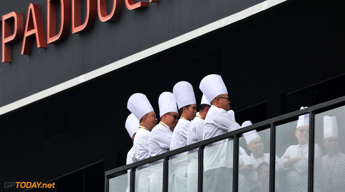 Formula One World Championship
Circuit atmosphere - Paddock Club chefs.

19.09.2024. Formula 1 World Championship, Rd 18, Singapore Grand Prix, Marina Bay Street Circuit, Singapore, Preparation Day.

- www.xpbimages.com, EMail: requests@xpbimages.com (C) Copyright: Rew / XPB Images
Motor Racing - Formula One World Championship - Singapore Grand Prix - Preparation Day - Singapore, Singapore
XPB Images
Singapore
Singapore

Formel1 Formel F1 Formula 1 Formula1 GP Grand Prix one Marina Bay Street Circuit September Thursday Singapore 19 09 9 2024 Atmosphere