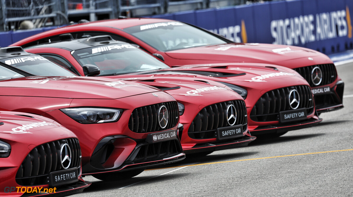 Formula One World Championship
Mercedes FIA Safety Cars and Mercedes FIA Medical Cars.

19.09.2024. Formula 1 World Championship, Rd 18, Singapore Grand Prix, Marina Bay Street Circuit, Singapore, Preparation Day.

- www.xpbimages.com, EMail: requests@xpbimages.com (C) Copyright: Moy / XPB Images
Motor Racing - Formula One World Championship - Singapore Grand Prix - Preparation Day - Singapore, Singapore
XPB Images
Singapore
Singapore

Formel1 Formel F1 Formula 1 Formula1 GP Grand Prix one Marina Bay Street Circuit September Thursday Singapore 19 09 9 2024