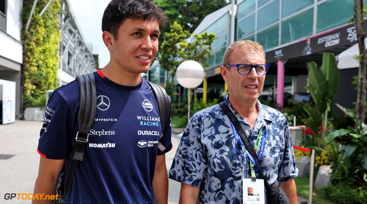 Formula One World Championship
(L to R): Alexander Albon (THA) Williams Racing with his father Nigel Albon (GBR).

20.09.2024. Formula 1 World Championship, Rd 18, Singapore Grand Prix, Marina Bay Street Circuit, Singapore, Practice Day.

- www.xpbimages.com, EMail: requests@xpbimages.com (C) Copyright: Bearne / XPB Images
Motor Racing - Formula One World Championship - Singapore Grand Prix - Practice Day - Singapore, Singapore
XPB Images
Singapore
Singapore

Formel1 Formel F1 Formula 1 Formula1 GP Grand Prix one Marina Bay Street Circuit September Singapore Friday 20 09 9 2024 Portrait Alex Albon