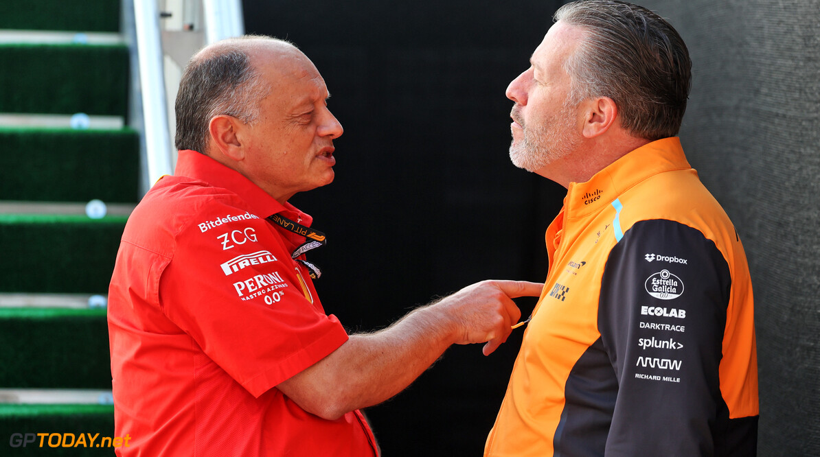 Formula One World Championship
(L to R): Frederic Vasseur (FRA) Ferrari Team Principal with Zak Brown (USA) McLaren Executive Director.

18.10.2024. Formula 1 World Championship, Rd 19, United States Grand Prix, Austin, Texas, USA, Sprint Qualifying Day

- www.xpbimages.com, EMail: requests@xpbimages.com (C) Copyright: Moy / XPB Images
Motor Racing - Formula One World Championship - United States Grand Prix - Sprint Qualifying Day - Austin, USA
XPB Images
Austin
USA

Formel1 Formel F1 Formula 1 Formula1 GP Grand Prix one Circuit of The Americas COTA Texas USA United States of America Friday October 18 10 2024 Fred Vasseur Portrait