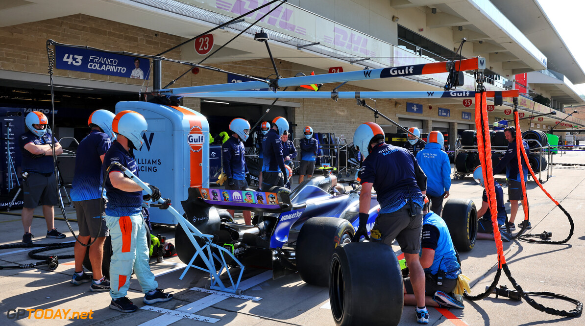 Formula One World Championship
Williams Racing practices a pit stop.

17.10.2024. Formula 1 World Championship, Rd 19, United States Grand Prix, Austin, Texas, USA, Preparation Day.

- www.xpbimages.com, EMail: requests@xpbimages.com (C) Copyright: Batchelor / XPB Images
Motor Racing - Formula One World Championship - United States Grand Prix - Preparation Day - Austin, USA
XPB Images
Austin
USA

Formel1 Formel F1 Formula 1 Formula1 GP Grand Prix one Circuit of The Americas Thursday COTA Texas USA United States of America October 17 10 2024 Pit Stop Pitstop