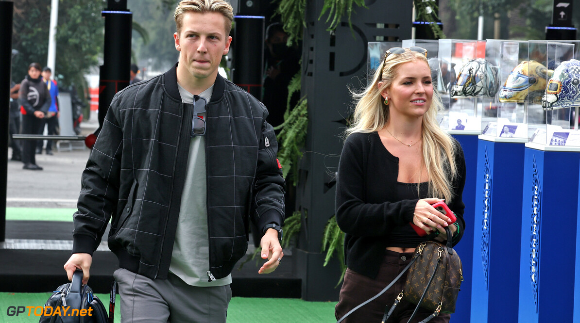 Formula One World Championship
(L to R): Liam Lawson (NZL) RB with his girlfriend Hannah St. John (USA).

25.10.2024. Formula 1 World Championship, Rd 20, Mexican Grand Prix, Mexico City, Mexico, Practice Day.

- www.xpbimages.com, EMail: requests@xpbimages.com (C) Copyright: Moy / XPB Images
Motor Racing - Formula One World Championship - Mexican Grand Prix - Practice Day - Mexico City, Mexico
XPB Images
Mexico City
Mexico

Formel1 Formel F1 Formula 1 Formula1 GP Grand Prix October Mexico Mexico City Mexican Autodromo Hermanos Friday 25 10 2024 Visa Cash App RB Racing Bulls Portrait