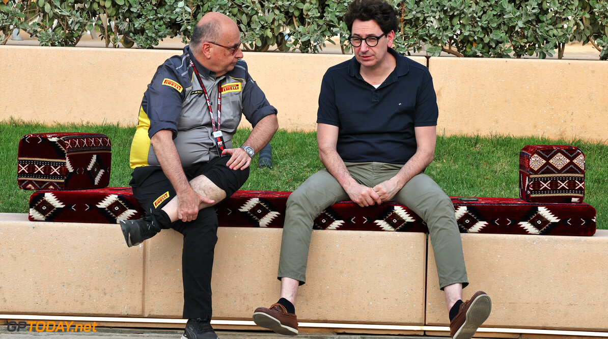 Formula One World Championship
(L to R): Luca Colajanni (ITA) Pirelli Motorsport Media Relations Advisor with Mattia Binotto (ITA) Sauber Motorsport Chief Operating and Chief Technical Officer.

10.04.2025. Formula 1 World Championship, Rd 4, Bahrain Grand Prix, Sakhir, Bahrain, Preparation Day.

- www.xpbimages.com, EMail: requests@xpbimages.com (C) Copyright: Moy / XPB Images
Motor Racing - Formula One World Championship - Bahrain Grand Prix - Preparation Day - Sakhir, Bahrain
xpbimages.com
Sakhir
Bahrain

Formel1 Formel F1 Formula 1 Formula1 GP Grand Prix one Thursday Bahrain International Circuit BIC Manama Bahrain Sakhir April 10 04 4 2025 Portrait Stake F1 Team Kick Sauber