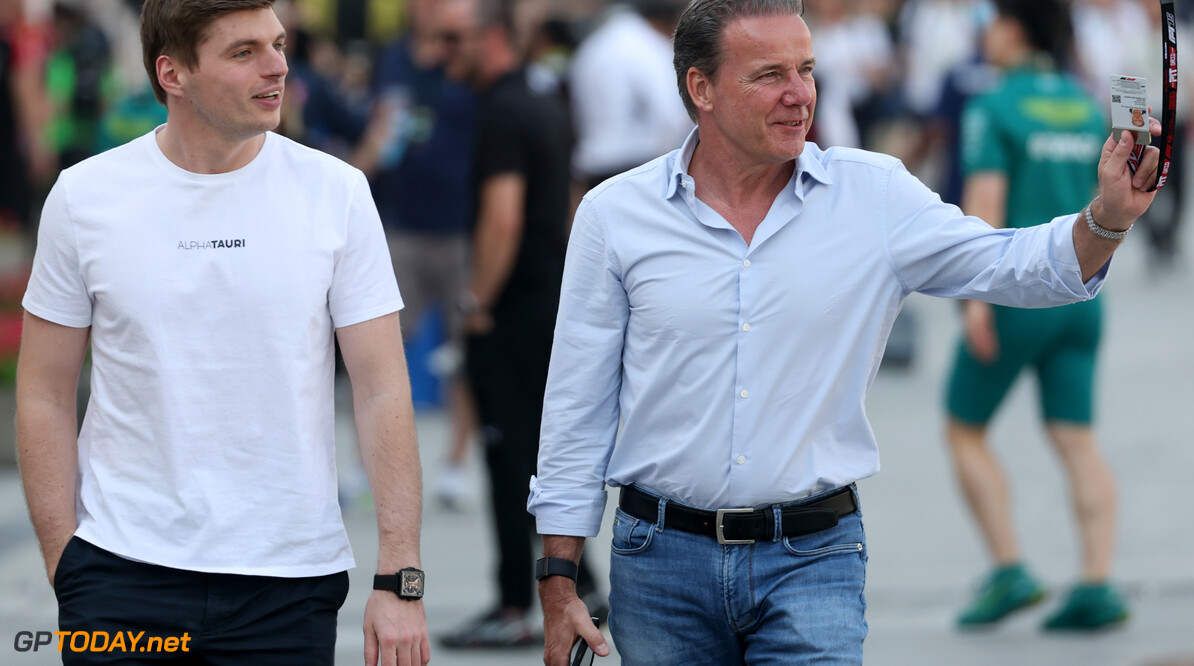 Formula One World Championship
(L to R): Max Verstappen (NLD) Red Bull Racing with Raymond Vermeulen (NLD) Driver Manager.

10.04.2025. Formula 1 World Championship, Rd 4, Bahrain Grand Prix, Sakhir, Bahrain, Preparation Day.

 - www.xpbimages.com, EMail: requests@xpbimages.com (C) Copyright: Coates / XPB Images
Motor Racing - Formula One World Championship - Bahrain Grand Prix - Preparation Day - Sakhir, Bahrain
xpbimages.com
Sakhir
Bahrain

Formel1 Formel F1 Formula 1 Formula1 GP Grand Prix one Thursday Bahrain International Circuit BIC Manama Bahrain Sakhir April 10 04 4 2025 Portrait
