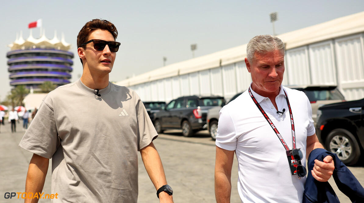Formula One World Championship
(L to R): George Russell (GBR) Mercedes AMG F1 with David Coulthard (GBR) Channel 4 F1 Commentator.

11.04.2025. Formula 1 World Championship, Rd 4, Bahrain Grand Prix, Sakhir, Bahrain, Practice Day

- www.xpbimages.com, EMail: requests@xpbimages.com (C) Copyright: Bearne / XPB Images
Motor Racing - Formula One World Championship - Bahrain Grand Prix - Practice Day - Sakhir, Bahrain
xpbimages.com
Sakhir
Bahrain

Formel1 Formel F1 Formula 1 Formula1 GP Grand Prix one Bahrain International Circuit BIC Manama Bahrain Sakhir Friday April 11 04 4 2025 Portrait Dave