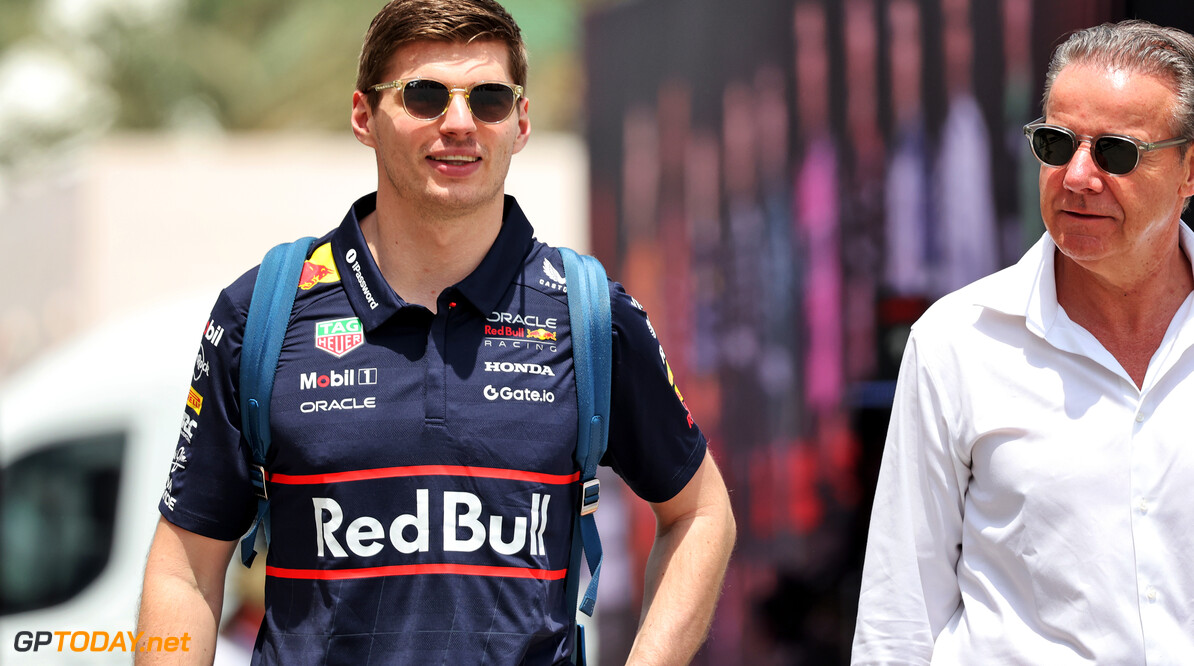 Formula One World Championship
(L to R): Max Verstappen (NLD) Red Bull Racing with Raymond Vermeulen (NLD) Driver Manager.

11.04.2025. Formula 1 World Championship, Rd 4, Bahrain Grand Prix, Sakhir, Bahrain, Practice Day

- www.xpbimages.com, EMail: requests@xpbimages.com (C) Copyright: Bearne / XPB Images
Motor Racing - Formula One World Championship - Bahrain Grand Prix - Practice Day - Sakhir, Bahrain
xpbimages.com
Sakhir
Bahrain

Formel1 Formel F1 Formula 1 Formula1 GP Grand Prix one Bahrain International Circuit BIC Manama Bahrain Sakhir Friday April 11 04 4 2025 Portrait