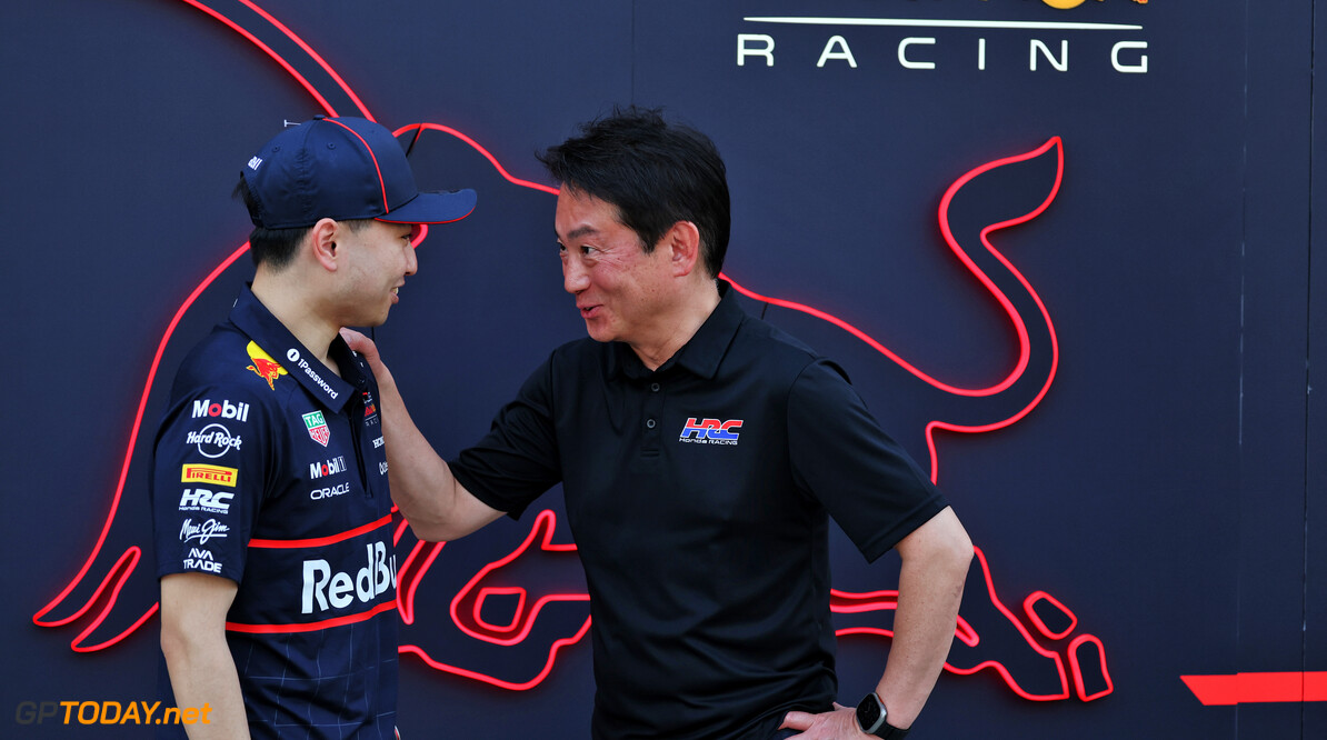 Formula One World Championship
(L to R): Ayumu Iwasa (JPN) Red Bull Racing Test Driver with Koji Watanabe (JPN) Honda Racing Corporation - HRC - President.

11.04.2025. Formula 1 World Championship, Rd 4, Bahrain Grand Prix, Sakhir, Bahrain, Practice Day

- www.xpbimages.com, EMail: requests@xpbimages.com (C) Copyright: Moy / XPB Images
Motor Racing - Formula One World Championship - Bahrain Grand Prix - Practice Day - Sakhir, Bahrain
xpbimages.com
Sakhir
Bahrain

Formel1 Formel F1 Formula 1 Formula1 GP Grand Prix one Bahrain International Circuit BIC Manama Bahrain Sakhir Friday April 11 04 4 2025 Portrait
