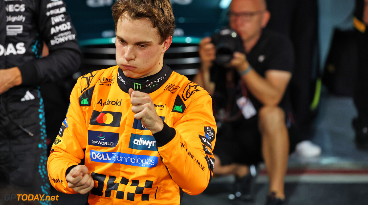 Formula One World Championship
Pole sitter Oscar Piastri (AUS) McLaren in qualifying parc ferme.

12.04.2025. Formula 1 World Championship, Rd 4, Bahrain Grand Prix, Sakhir, Bahrain, Qualifying Day.

- www.xpbimages.com, EMail: requests@xpbimages.com (C) Copyright: Batchelor / XPB Images
Motor Racing - Formula One World Championship - Bahrain Grand Prix - Qualifying Day - Sakhir, Bahrain
xpbimages.com
Sakhir
Bahrain

Formel1 Formel F1 Formula 1 Formula1 GP Grand Prix one Bahrain International Circuit BIC Manama Bahrain Sakhir Saturday April 12 04 4 2025 Qualifying Portrait