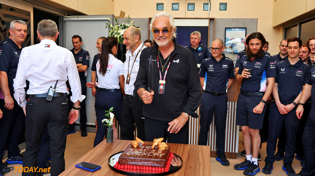 Formula One World Championship
Flavio Briatore (ITA) Alpine F1 Team Executive Advisor celebrates his 75th birthday with the team.

12.04.2025. Formula 1 World Championship, Rd 4, Bahrain Grand Prix, Sakhir, Bahrain, Qualifying Day.

- www.xpbimages.com, EMail: requests@xpbimages.com (C) Copyright: Moy / XPB Images
Motor Racing - Formula One World Championship - Bahrain Grand Prix - Qualifying Day - Sakhir, Bahrain
xpbimages.com
Sakhir
Bahrain

Formel1 Formel F1 Formula 1 Formula1 GP Grand Prix one Bahrain International Circuit BIC Manama Bahrain Sakhir Saturday April 12 04 4 2025 Portrait