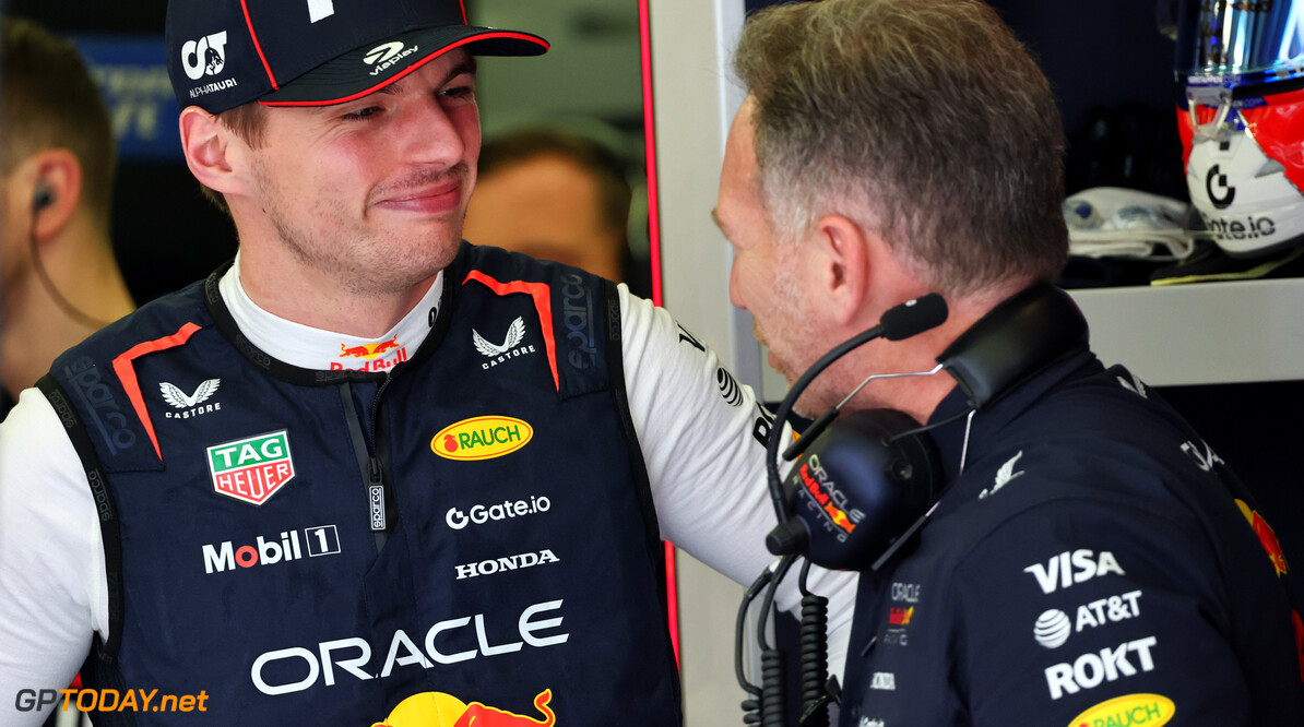 Formula One World Championship
(L to R): Max Verstappen (NLD) Red Bull Racing with Christian Horner (GBR) Red Bull Racing Team Principal.

12.04.2025. Formula 1 World Championship, Rd 4, Bahrain Grand Prix, Sakhir, Bahrain, Qualifying Day.

- www.xpbimages.com, EMail: requests@xpbimages.com (C) Copyright: Batchelor / XPB Images
Motor Racing - Formula One World Championship - Bahrain Grand Prix - Qualifying Day - Sakhir, Bahrain
xpbimages.com
Sakhir
Bahrain

Formel1 Formel F1 Formula 1 Formula1 GP Grand Prix one Bahrain International Circuit BIC Manama Bahrain Sakhir Saturday April 12 04 4 2025 Practice Portrait
