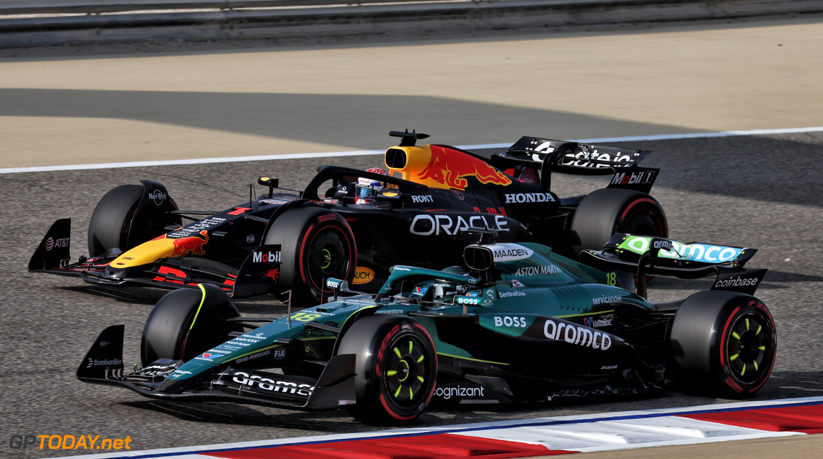 Formula One World Championship
Lance Stroll (CDN) Aston Martin F1 Team AMR25 and Max Verstappen (NLD) Red Bull Racing RB21.

12.04.2025. Formula 1 World Championship, Rd 4, Bahrain Grand Prix, Sakhir, Bahrain, Qualifying Day.

- www.xpbimages.com, EMail: requests@xpbimages.com (C) Copyright: Moy / XPB Images
Motor Racing - Formula One World Championship - Bahrain Grand Prix - Qualifying Day - Sakhir, Bahrain
xpbimages.com
Sakhir
Bahrain

Formel1 Formel F1 Formula 1 Formula1 GP Grand Prix one Bahrain International Circuit BIC Manama Bahrain Sakhir Saturday April 12 04 4 2025 Practice Action Track