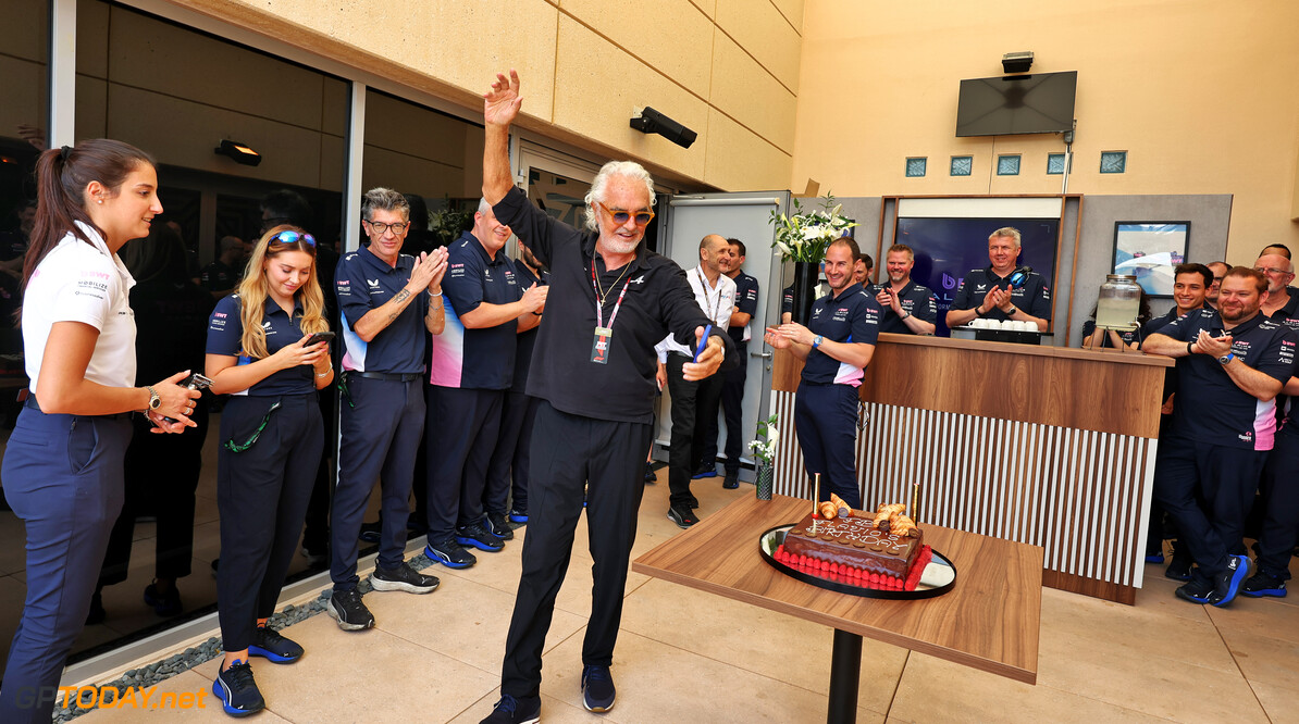 Formula One World Championship
Flavio Briatore (ITA) Alpine F1 Team Executive Advisor celebrates his 75th birthday with the team.

12.04.2025. Formula 1 World Championship, Rd 4, Bahrain Grand Prix, Sakhir, Bahrain, Qualifying Day.

- www.xpbimages.com, EMail: requests@xpbimages.com (C) Copyright: Moy / XPB Images
Motor Racing - Formula One World Championship - Bahrain Grand Prix - Qualifying Day - Sakhir, Bahrain
xpbimages.com
Sakhir
Bahrain

Formel1 Formel F1 Formula 1 Formula1 GP Grand Prix one Bahrain International Circuit BIC Manama Bahrain Sakhir Saturday April 12 04 4 2025 Portrait