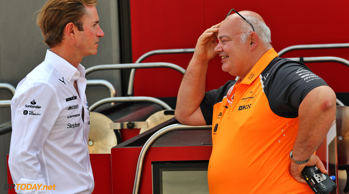 Formula One World Championship
(L to R): James Matthews (GBR) Eden Rock Group CEO - Atlassian Williams Racing Board Member with Rob Marshall (GBR) McLaren Chief Designer.

13.04.2025. Formula 1 World Championship, Rd 4, Bahrain Grand Prix, Sakhir, Bahrain, Race Day.

- www.xpbimages.com, EMail: requests@xpbimages.com (C) Copyright: Batchelor / XPB Images
Motor Racing - Formula One World Championship - Bahrain Grand Prix - Race Day - Sakhir, Bahrain
xpbimages.com
Sakhir
Bahrain

Formel1 Formel F1 Formula 1 Formula1 GP Grand Prix one Bahrain International Circuit BIC Manama Bahrain Sakhir Sunday April 13 04 4 2025 Portrait Banner Chief Executive Officer