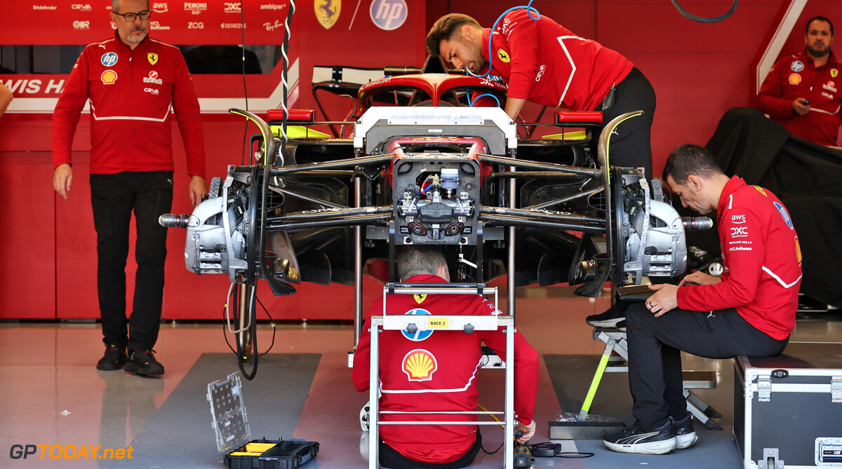 Formula One World Championship
Ferrari SF-25 of Lewis Hamilton (GBR) being prepared in the pit garage.

03.07.2025. Formula 1 World Championship, Rd 12, British Grand Prix, Silverstone, England, Preparation Day.

- www.xpbimages.com, EMail: requests@xpbimages.com (C) Copyright: Moy / XPB Images
Motor Racing - Formula One World Championship - British Grand Prix - Preparation Day - Silverstone, England
XPB Images
Silverstone
England

July Formel1 Formel F1 Formula 1 Formula1 GP Grand Prix one Thursday Circuit Silverstone England Britain British United Kingdom UK 03 3 07 7 2025