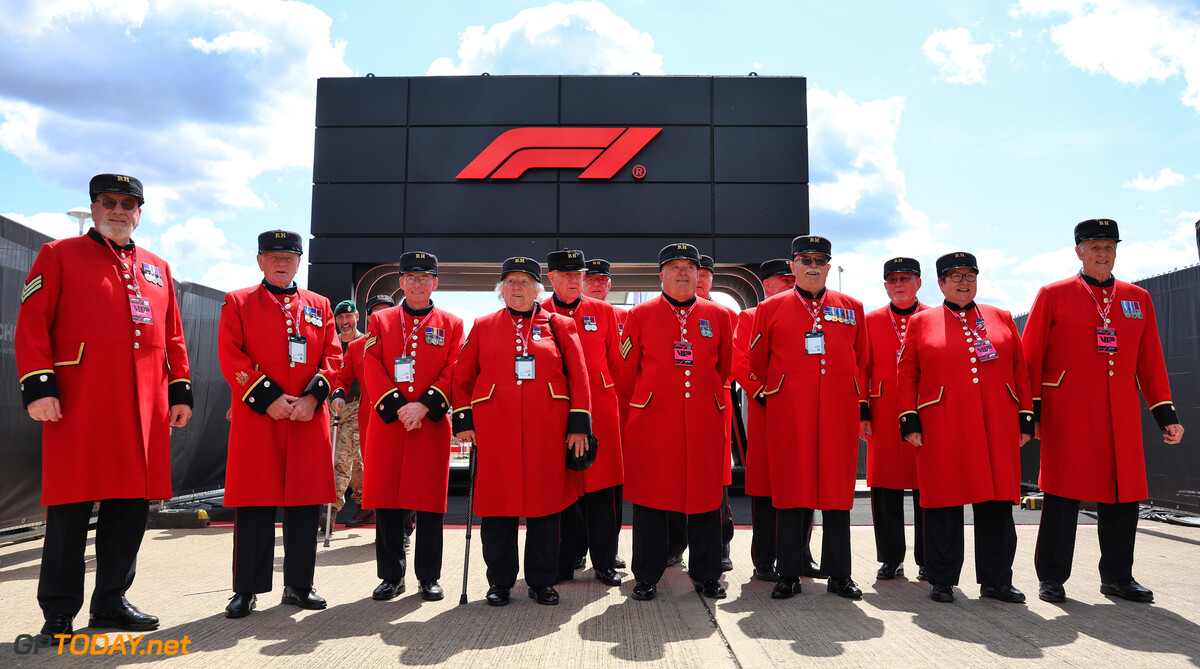 Formula One World Championship
Paddock atmosphere - Chelsea Pensioners.

03.07.2025. Formula 1 World Championship, Rd 12, British Grand Prix, Silverstone, England, Preparation Day.

 - www.xpbimages.com, EMail: requests@xpbimages.com (C) Copyright: Rew / XPB Images
Motor Racing - Formula One World Championship - British Grand Prix - Preparation Day - Silverstone, England
XPB Images
Silverstone
England

July Formel1 Formel F1 Formula 1 Formula1 GP Grand Prix one Thursday Circuit Silverstone England Britain British United Kingdom UK 03 3 07 7 2025 Portrait Atmosphere