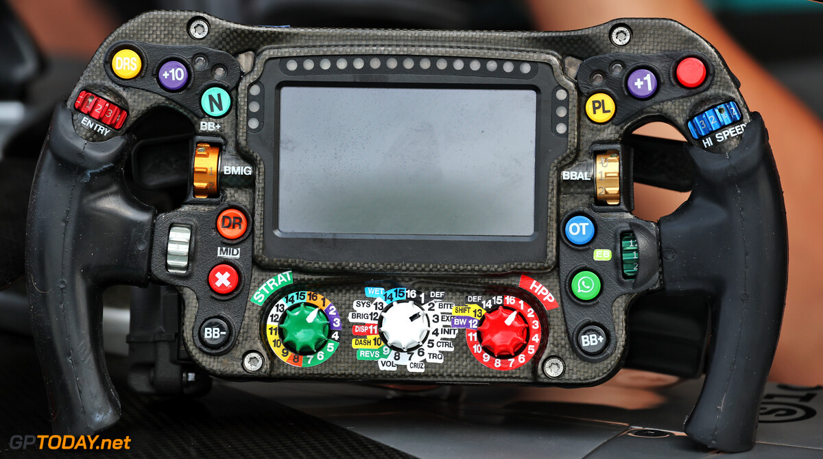 Formula One World Championship
Mercedes AMG F1 W16 steering wheel.

03.07.2025. Formula 1 World Championship, Rd 12, British Grand Prix, Silverstone, England, Preparation Day.

 - www.xpbimages.com, EMail: requests@xpbimages.com (C) Copyright: Rew / XPB Images
Motor Racing - Formula One World Championship - British Grand Prix - Preparation Day - Silverstone, England
XPB Images
Silverstone
England

July Formel1 Formel F1 Formula 1 Formula1 GP Grand Prix one Thursday Circuit Silverstone England Britain British United Kingdom UK 03 3 07 7 2025 Technical Detail