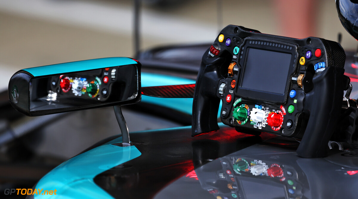 Formula One World Championship
Mercedes AMG F1 W16 steering wheel.

03.07.2025. Formula 1 World Championship, Rd 12, British Grand Prix, Silverstone, England, Preparation Day.

 - www.xpbimages.com, EMail: requests@xpbimages.com (C) Copyright: Rew / XPB Images
Motor Racing - Formula One World Championship - British Grand Prix - Preparation Day - Silverstone, England
XPB Images
Silverstone
England

July Formel1 Formel F1 Formula 1 Formula1 GP Grand Prix one Thursday Circuit Silverstone England Britain British United Kingdom UK 03 3 07 7 2025 Technical Detail