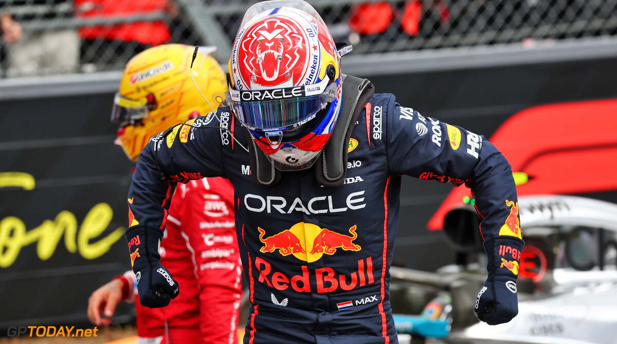 Formula One World Championship
Max Verstappen (NLD) Red Bull Racing celebrates his pole position in qualifying parc ferme.

05.07.2025. Formula 1 World Championship, Rd 12, British Grand Prix, Silverstone, England, Qualifying Day.

- www.xpbimages.com, EMail: requests@xpbimages.com (C) Copyright: Batchelor / XPB Images
Motor Racing - Formula One World Championship - British Grand Prix - Qualifying Day - Silverstone, England
XPB Images
Silverstone
England

July Formel1 Formel F1 Formula 1 Formula1 GP Grand Prix one Circuit Silverstone England Britain British United Kingdom UK Saturday 05 5 07 7 2025 Qualifying Portrait
