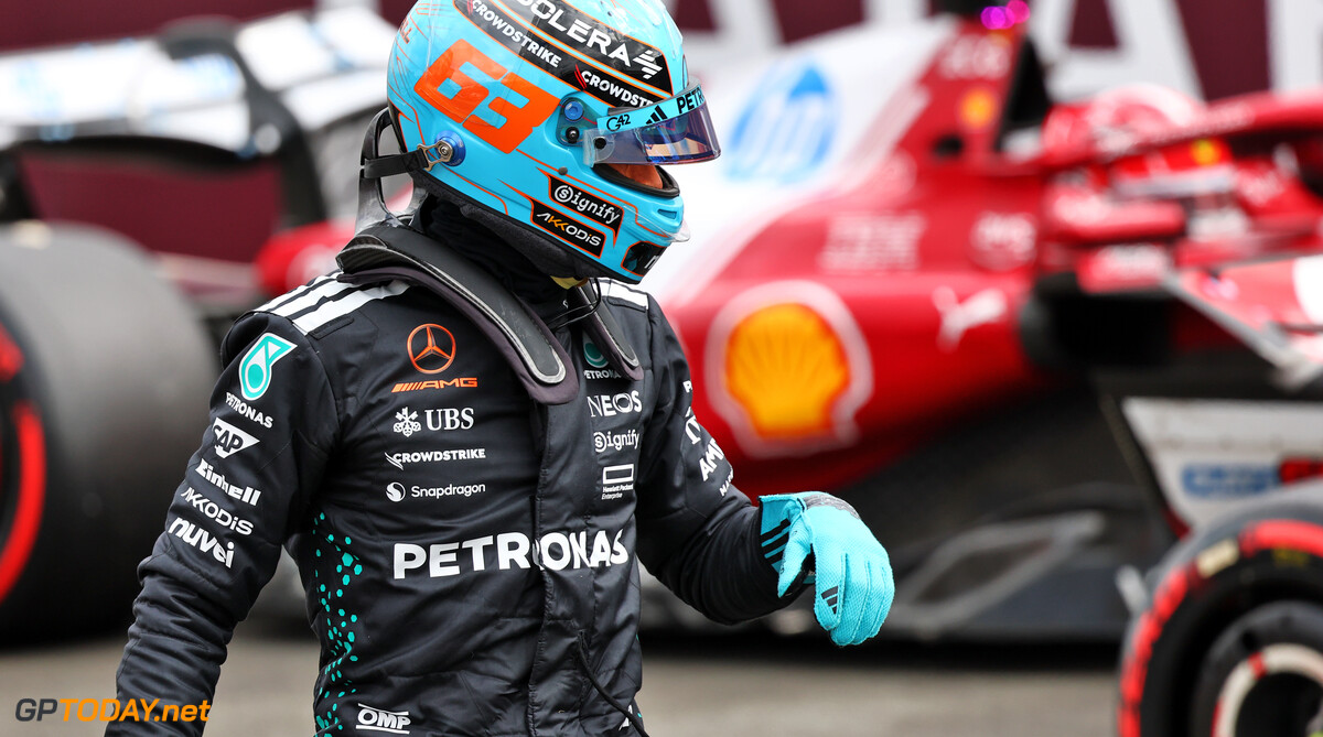 Formula One World Championship
George Russell (GBR) Mercedes AMG F1 in qualifying parc ferme.

05.07.2025. Formula 1 World Championship, Rd 12, British Grand Prix, Silverstone, England, Qualifying Day.

- www.xpbimages.com, EMail: requests@xpbimages.com (C) Copyright: Batchelor / XPB Images
Motor Racing - Formula One World Championship - British Grand Prix - Qualifying Day - Silverstone, England
XPB Images
Silverstone
England

July Formel1 Formel F1 Formula 1 Formula1 GP Grand Prix one Circuit Silverstone England Britain British United Kingdom UK Saturday 05 5 07 7 2025 Qualifying Portrait