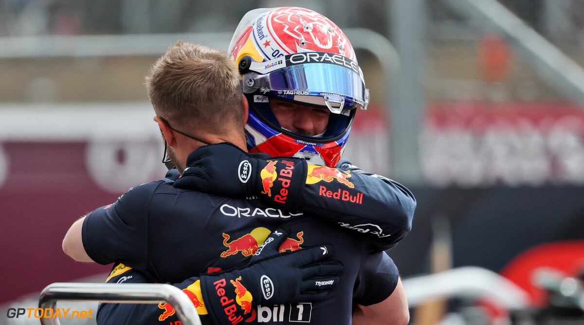 Formula One World Championship
Max Verstappen (NLD) Red Bull Racing celebrates his pole position in qualifying parc ferme.

05.07.2025. Formula 1 World Championship, Rd 12, British Grand Prix, Silverstone, England, Qualifying Day.

- www.xpbimages.com, EMail: requests@xpbimages.com (C) Copyright: Charniaux / XPB Images
Motor Racing - Formula One World Championship - British Grand Prix - Qualifying Day - Silverstone, England
XPB Images
Silverstone
England

July Formel1 Formel F1 Formula 1 Formula1 GP Grand Prix one Circuit Silverstone England Britain British United Kingdom UK Saturday 05 5 07 7 2025 Qualifying Portrait
