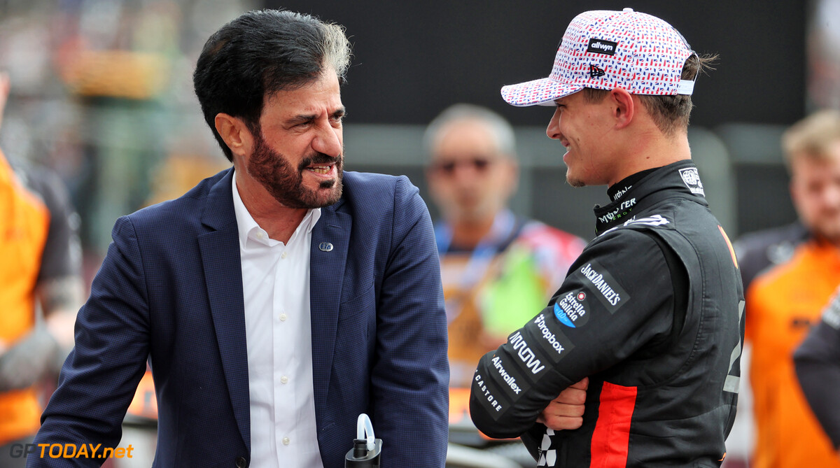 Formula One World Championship
(L to R): Mohammed Bin Sulayem (UAE) FIA President with Lando Norris (GBR) McLaren in qualifying parc ferme.

05.07.2025. Formula 1 World Championship, Rd 12, British Grand Prix, Silverstone, England, Qualifying Day.

- www.xpbimages.com, EMail: requests@xpbimages.com (C) Copyright: Davenport / XPB Images
Motor Racing - Formula One World Championship - British Grand Prix - Qualifying Day - Silverstone, England
XPB Images
Silverstone
England

July Formel1 Formel F1 Formula 1 Formula1 GP Grand Prix one Circuit Silverstone England Britain British United Kingdom UK Saturday 05 5 07 7 2025 Qualifying Portrait Mohammed Ben Sulayem David