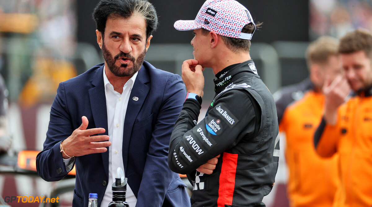 Formula One World Championship
(L to R): Mohammed Bin Sulayem (UAE) FIA President with Lando Norris (GBR) McLaren in qualifying parc ferme.

05.07.2025. Formula 1 World Championship, Rd 12, British Grand Prix, Silverstone, England, Qualifying Day.

- www.xpbimages.com, EMail: requests@xpbimages.com (C) Copyright: Davenport / XPB Images
Motor Racing - Formula One World Championship - British Grand Prix - Qualifying Day - Silverstone, England
XPB Images
Silverstone
England

July Formel1 Formel F1 Formula 1 Formula1 GP Grand Prix one Circuit Silverstone England Britain British United Kingdom UK Saturday 05 5 07 7 2025 Qualifying Portrait Mohammed Ben Sulayem David