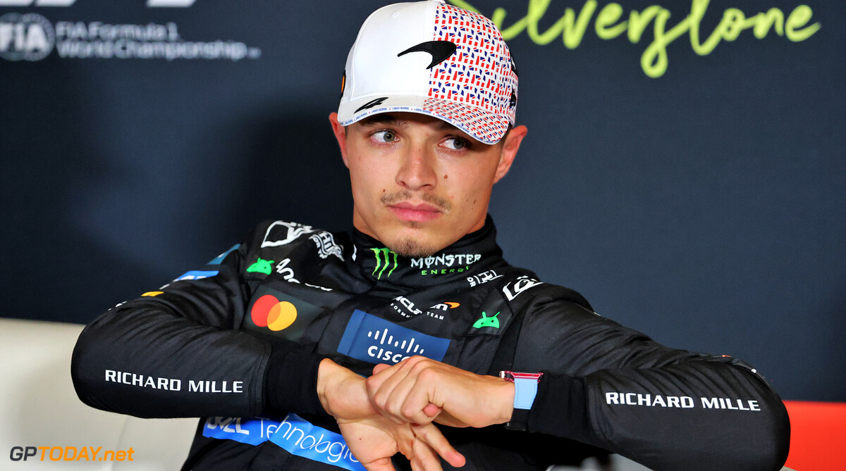 Formula One World Championship
Lando Norris (GBR) McLaren in the post qualifying FIA Press Conference.

05.07.2025. Formula 1 World Championship, Rd 12, British Grand Prix, Silverstone, England, Qualifying Day.

- www.xpbimages.com, EMail: requests@xpbimages.com (C) Copyright: Davenport / XPB Images
Motor Racing - Formula One World Championship - British Grand Prix - Qualifying Day - Silverstone, England
XPB Images
Silverstone
England

July Formel1 Formel F1 Formula 1 Formula1 GP Grand Prix one Circuit Silverstone England Britain British United Kingdom UK Saturday 05 5 07 7 2025 Qualifying Portrait Press Conference David
