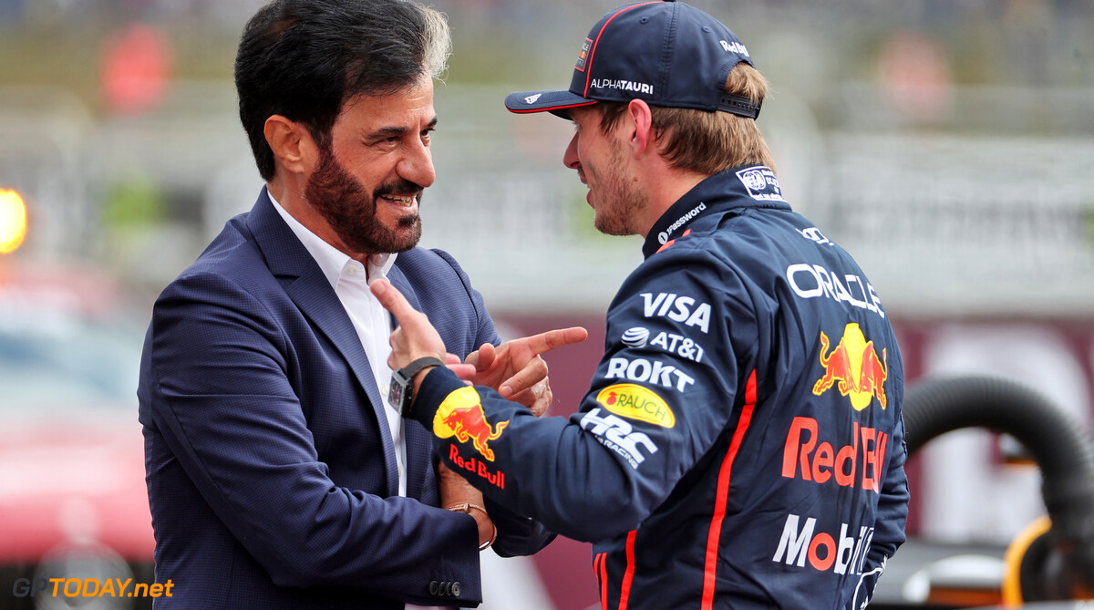 Formula One World Championship
(L to R): Mohammed Bin Sulayem (UAE) FIA President with Max Verstappen (NLD) Red Bull Racing in qualifying parc ferme.

05.07.2025. Formula 1 World Championship, Rd 12, British Grand Prix, Silverstone, England, Qualifying Day.

- www.xpbimages.com, EMail: requests@xpbimages.com (C) Copyright: Davenport / XPB Images
Motor Racing - Formula One World Championship - British Grand Prix - Qualifying Day - Silverstone, England
XPB Images
Silverstone
England

July Formel1 Formel F1 Formula 1 Formula1 GP Grand Prix one Circuit Silverstone England Britain British United Kingdom UK Saturday 05 5 07 7 2025 Qualifying Portrait Mohammed Ben Sulayem David