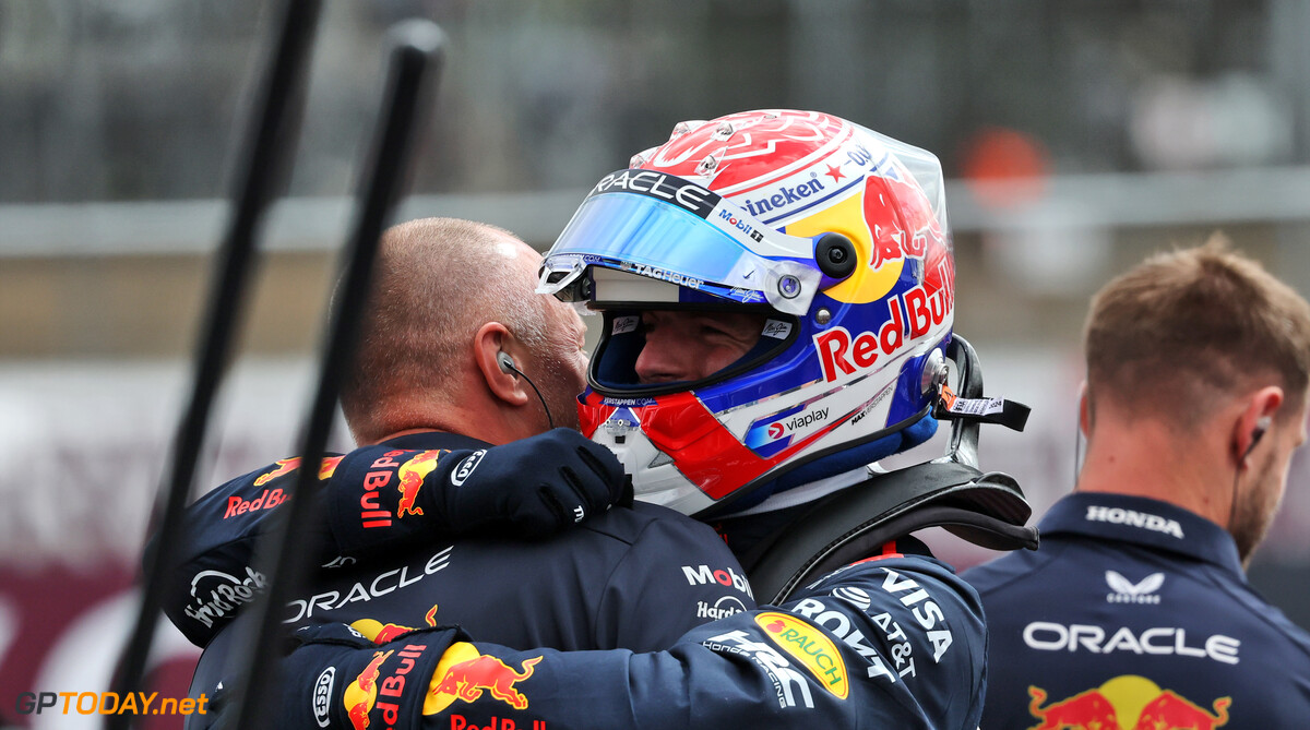 Formula One World Championship
Max Verstappen (NLD) Red Bull Racing celebrates his pole position in qualifying parc ferme.

05.07.2025. Formula 1 World Championship, Rd 12, British Grand Prix, Silverstone, England, Qualifying Day.

- www.xpbimages.com, EMail: requests@xpbimages.com (C) Copyright: Charniaux / XPB Images
Motor Racing - Formula One World Championship - British Grand Prix - Qualifying Day - Silverstone, England
XPB Images
Silverstone
England

July Formel1 Formel F1 Formula 1 Formula1 GP Grand Prix one Circuit Silverstone England Britain British United Kingdom UK Saturday 05 5 07 7 2025 Qualifying Portrait