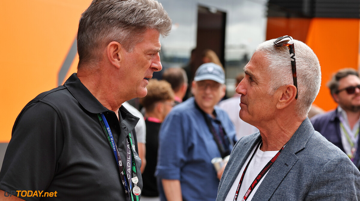 Formula One World Championship
(L to R): Graeme Lowdon (GBR) Cadillac Formula 1 Team, Team Principal with Mick Doohan (AUS).

05.07.2025. Formula 1 World Championship, Rd 12, British Grand Prix, Silverstone, England, Qualifying Day.

- www.xpbimages.com, EMail: requests@xpbimages.com (C) Copyright: Moy / XPB Images
Motor Racing - Formula One World Championship - British Grand Prix - Qualifying Day - Silverstone, England
XPB Images
Silverstone
England

July Formel1 Formel F1 Formula 1 Formula1 GP Grand Prix one Circuit Silverstone England Britain British United Kingdom UK Saturday 05 5 07 7 2025 Qualifying Portrait