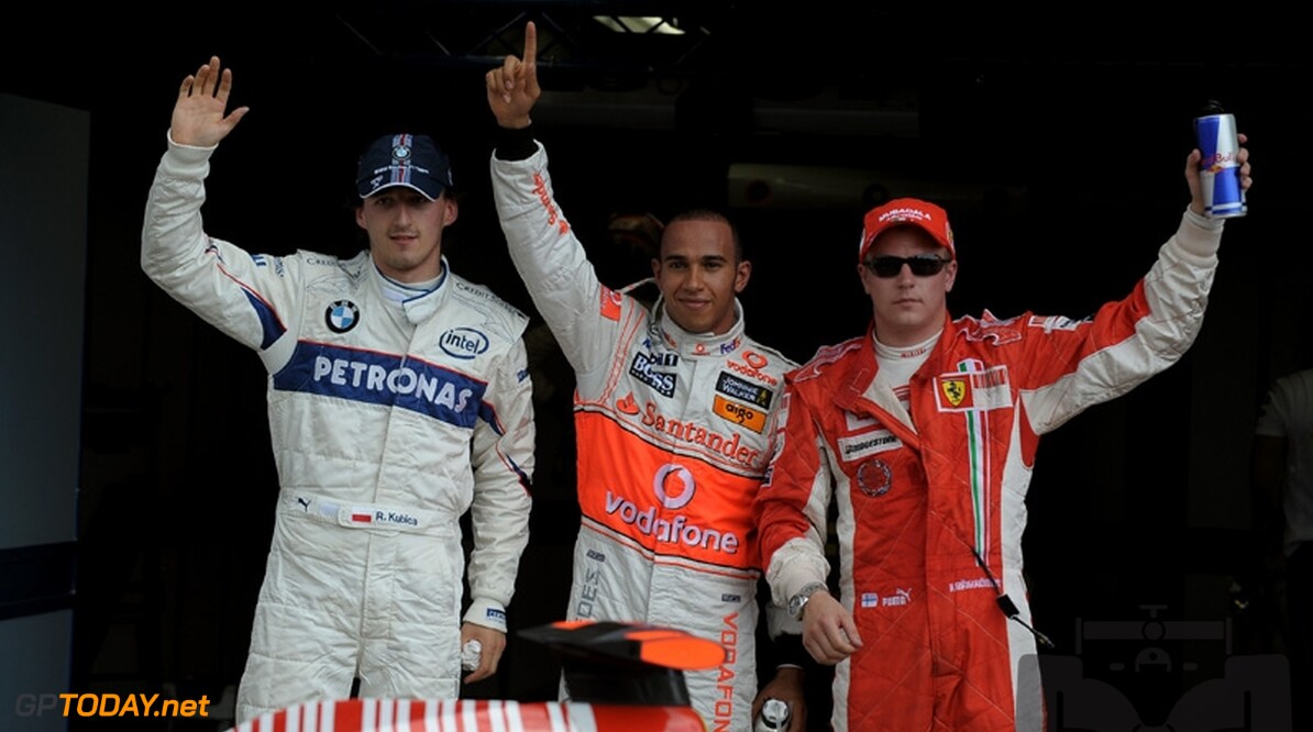 Hamilton pakt in slotfase pole position af van Kubica