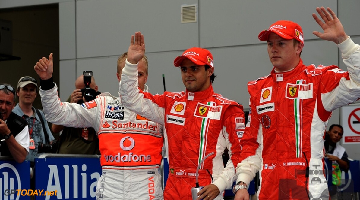Ferrari domineert kwalificatie, Massa op pole